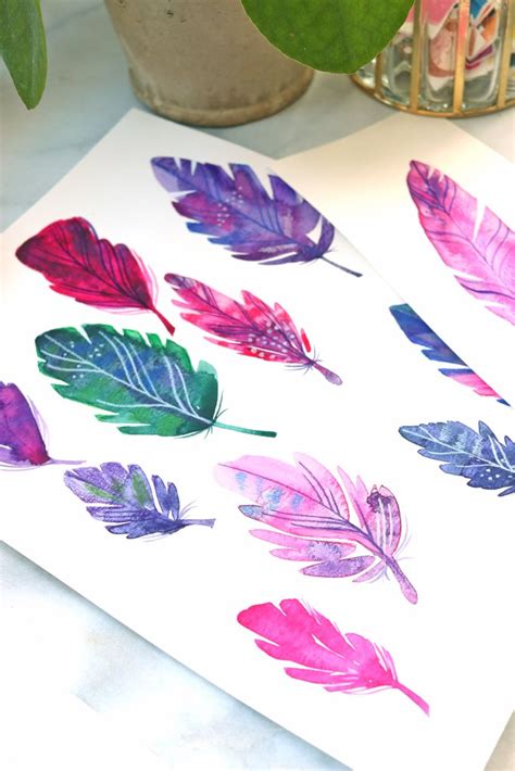 Watercolor Feathers- How to paint them - Natalie Malan %DIY How to