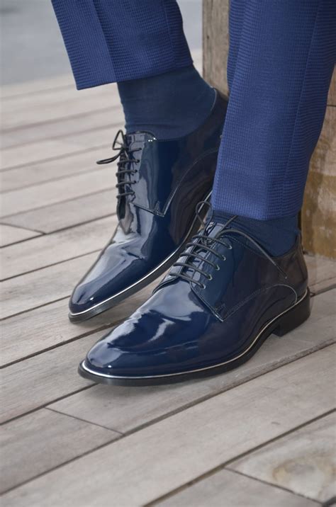 Buy Navy Blue Leather Oxford by Gentwith.com with Free Shipping