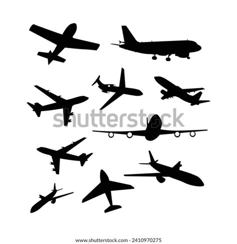 Airplane Vector Silhouette Isolated Flying Aircraftairlineraeroplane Stock Vector (Royalty Free ...