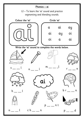 ai Phonics Worksheets | Teaching Resources