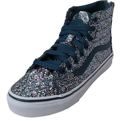 Vans - Vans Sk8-Hi Slim Zip Chunky Glitter Atlantic Deep High-Top Women ...