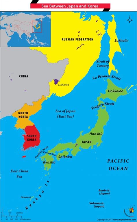 Sea of Japan on World Map - Answers