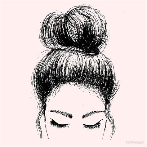 Messy Bun Sketch at PaintingValley.com | Explore collection of Messy Bun Sketch