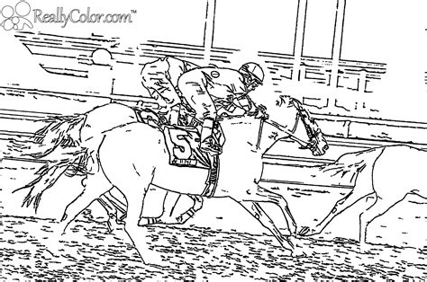 Horse Race Coloring Page | ReallyColor | Coloring pages, Animal coloring pages, Coloring books