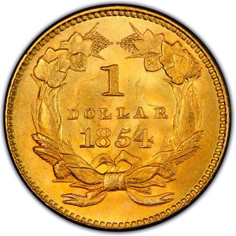 1854 Small Head Indian Princess Gold Dollar Values and Prices - Past ...