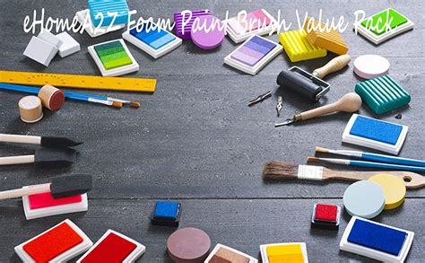 EHOMEA2Z Foam Paint Brushes 10 Pack Lightweight, Great for Acrylics ...