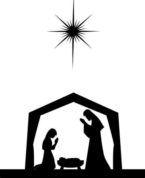 Free Printable Outline Printable Nativity Silhouette