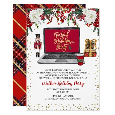 Virtual Holiday Christmas Party Invitation | Zazzle.com