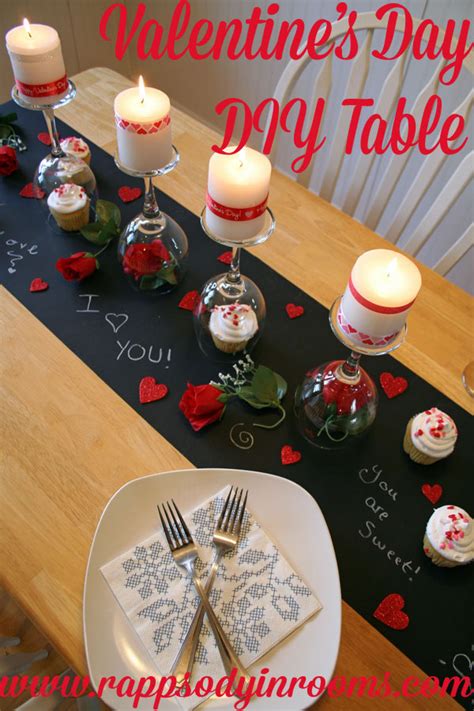 Valentine's Day DIY Dinner Tablescape - Rhapsody in Rooms