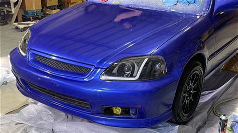 NEW PAINT (ELECTRON BLUE) FOR 2000 Honda Civic SI - YouTube