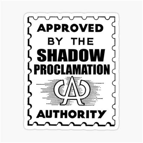 "Shadow Proclamation" Sticker for Sale by FreedomWorld | Redbubble