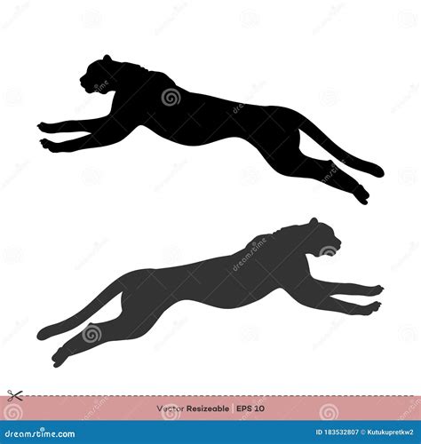 Cheetah Silhouette Simple White Background Vector Illustration ...