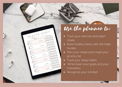 Health Tracker Printable Planner Motivation and Goals | Etsy