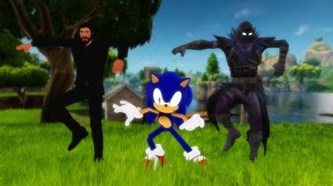 Sonic's Fortnite Dance Emote w/ John Wick and Raven Quill - YouTube