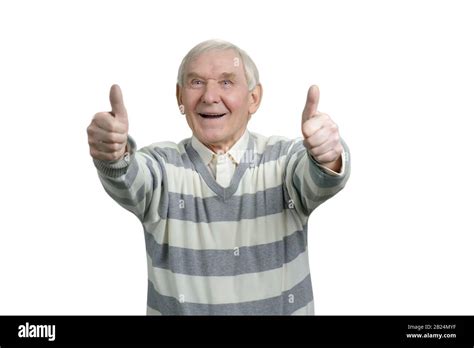 Happy old man with two thumbs up Stock Photo - Alamy