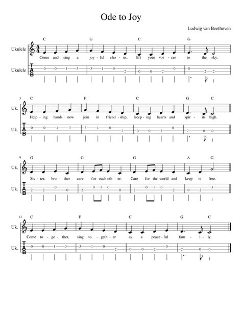 Ode to Joy sheet music for Guitar download free in PDF or MIDI