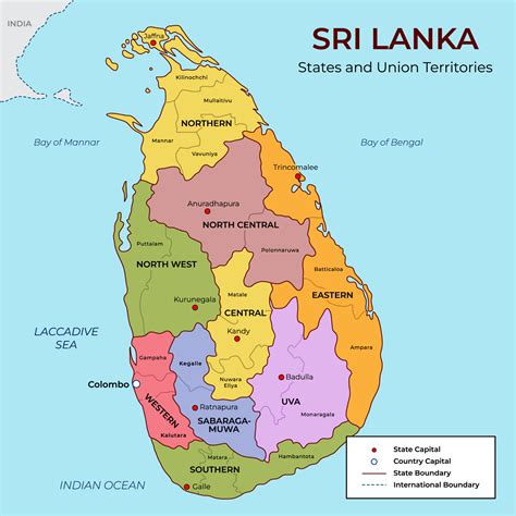 Detailed Map of Sri Lanka 20367691 Vector Art at Vecteezy