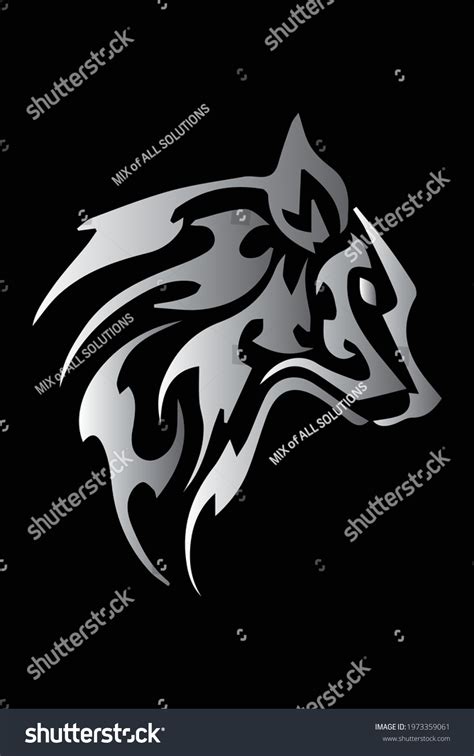 Silver Wolf Head Silhouette Side View Stock Vector (Royalty Free ...