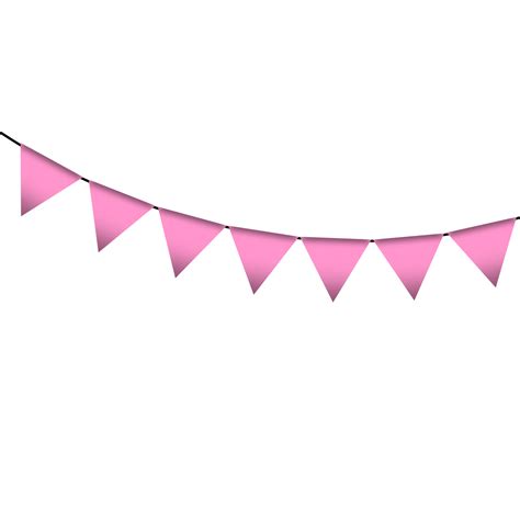 Pink colour bunting pennants image with transparent background ...