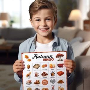 Autumn Bingo, 50 Autumn Bingo Cards, Birthday Activities, Kids Fall Party Game, Season Classroom ...