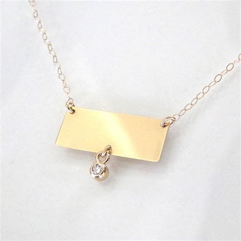 14K Gold Nameplate Necklace, Yellow Gold 17 1/4" Inches, As Seen on ...