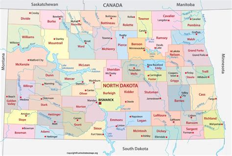 North Dakota County Map | County Map of North Dakota