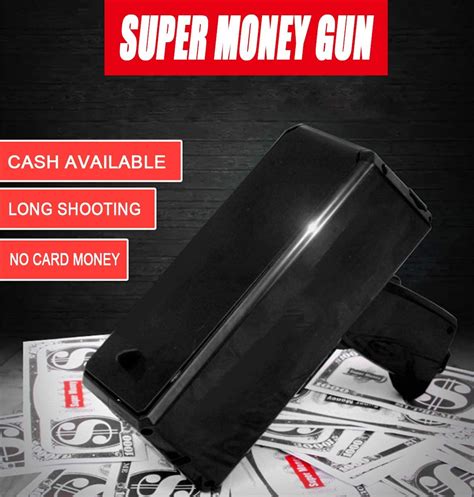 Money Gun Shooter Prop Guns Cash Cannon Launcher party Toy &100 PCS ...