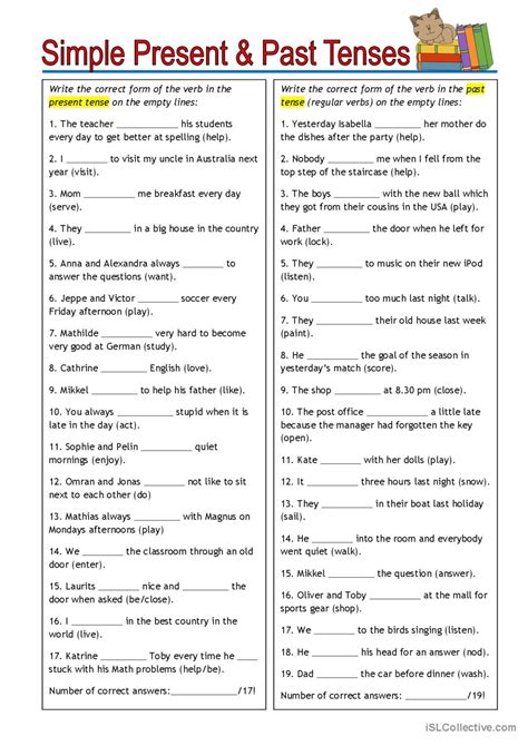 Grammar Present Simple Tense Worksheet Simple Present Tense Simple Past ...