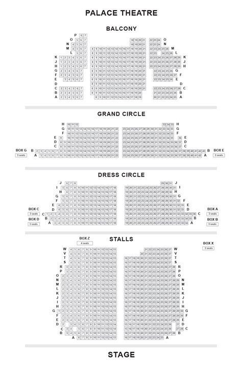 Palace Theatre Seating Plan