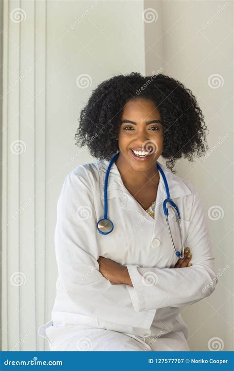 Portrait of an African American Female Doctor. Stock Image - Image of ...