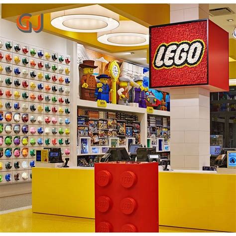 the lego store is filled with lots of toys