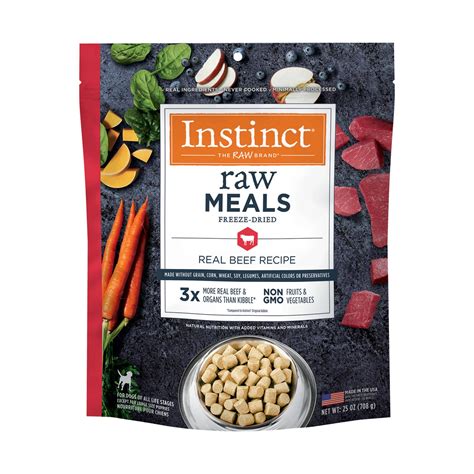 Upgrade your dog's bowl from kibble to freeze-dried raw. Each Instinct Raw Freeze-Dried Meals ...