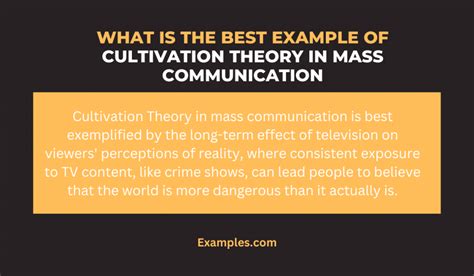 Cultivation Theory in Mass Communication, - 29+ Examples, How to Use