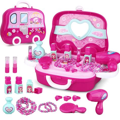 New Children Pretend Play Kid Make Up Toys Makeup Set Hairdressing Simulation Plastic Toy For ...