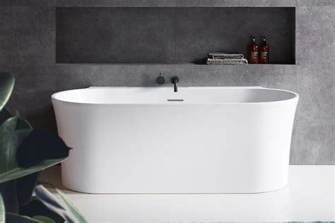 Decina Aurora 1500/1700mm back-to-wall freestanding bath matte white