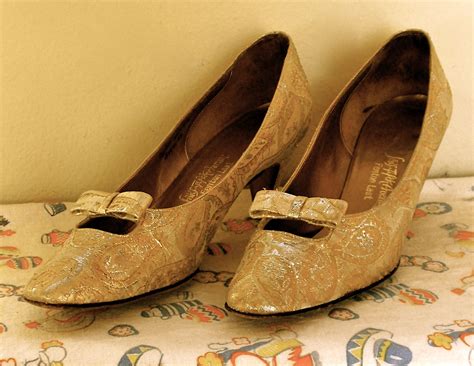 Vintage Shoes of the Week ~ Saks Fifth Avenue Gold Brocade 1950’s ...