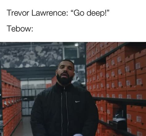 Trevor Lawrence: “Go deep!” Tebow: | @ghettogronk | Memes