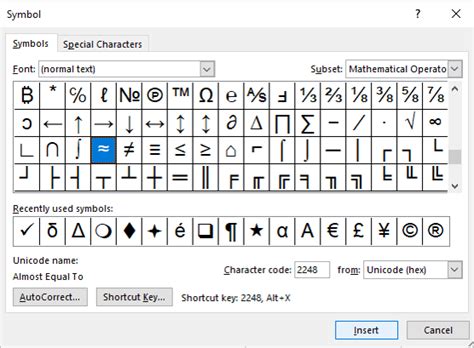 6 Ways to Insert the Approximately Equal or Almost Equal Symbol in Word ...