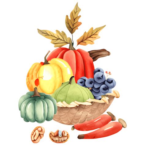 A Cornucopia of Autumn Harvest Foods · Creative Fabrica