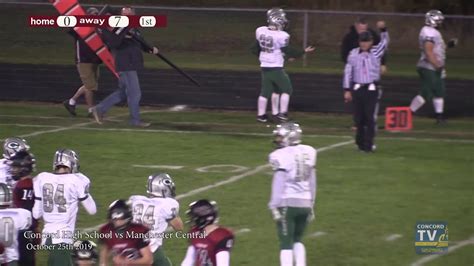 Concord High School Football vs. Manchester Central 10-25-19 - YouTube