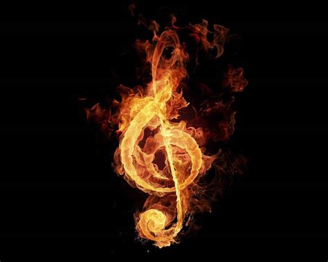 Download Musical Note Fire Background Wallpaper | Wallpapers.com