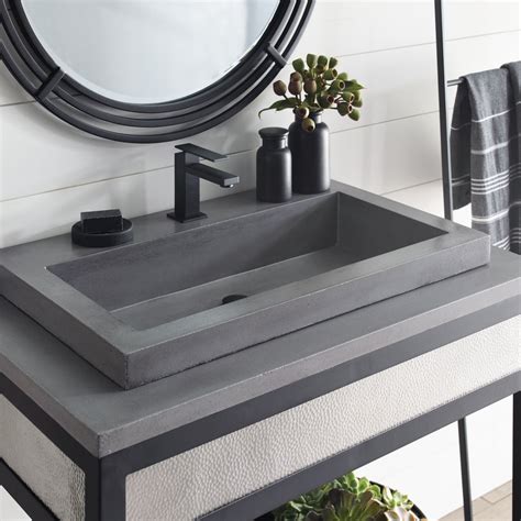 Native Trails 36" NativeStone Vanity Top in Slate- Trough with Single ...