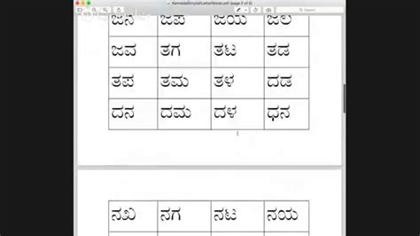 Kannada - Two Letter Words and Puzzle - Part 1 - YouTube