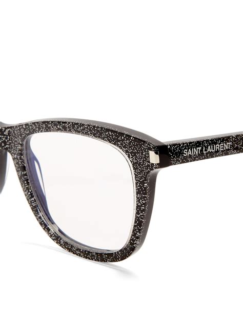 Lyst - Saint Laurent Square-frame Glitter Glasses