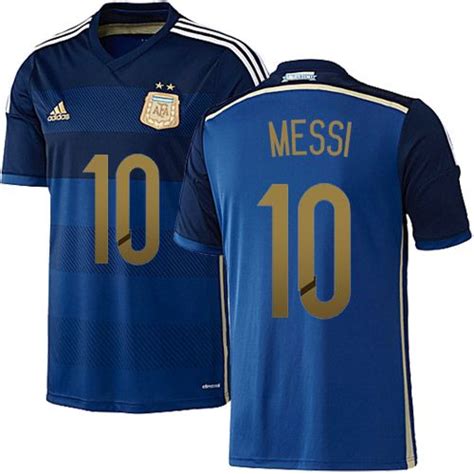 Lionel Messi Argentina Soccer Jersey - 2014 World Cup #10 Adidas Youth Authentic Navy Away ...