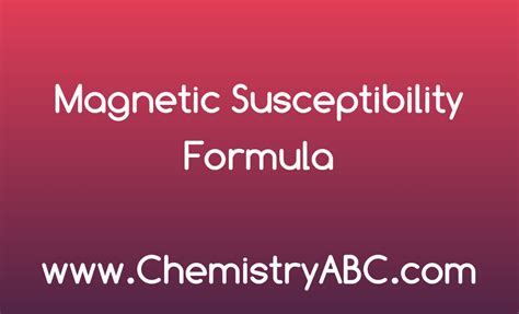 Magnetic Susceptibility Formula