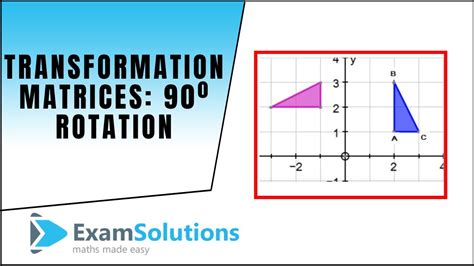 Transformation Matrices : Rotation 90 degrees : ExamSolutions Maths Tutorials - YouTube