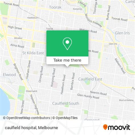 How to get to caulfield hospital in Caulfield North by tram, bus or train?