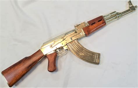 REPLICA AK-47 RIFLE BY DENIX SEMI AUTOMATIC RIFLE GOLD – SADDAM HUSSEIN ...