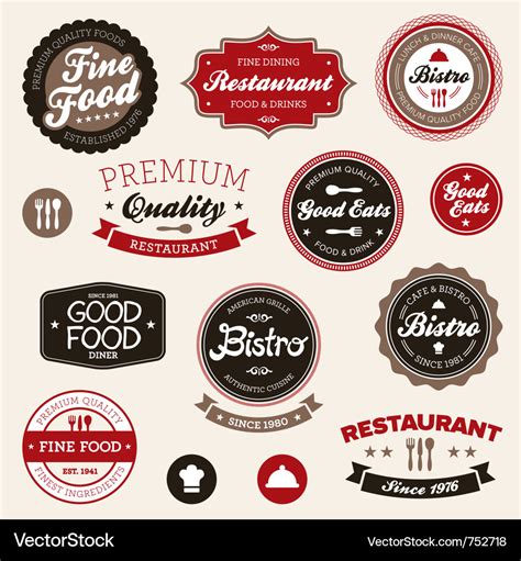 Restaurant badges and labels Royalty Free Vector Image